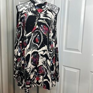 Free People Loose Oversized Cold Shoulder Top S